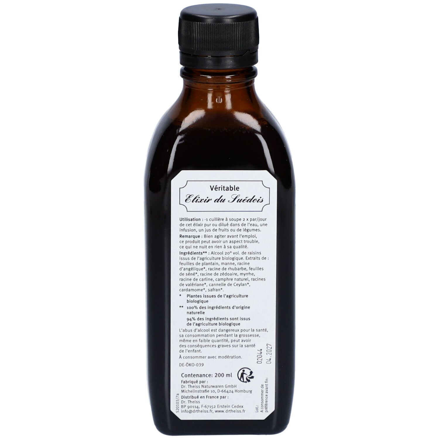 DU JARDIN VÉRITABLE Élixir du Suédois Bio