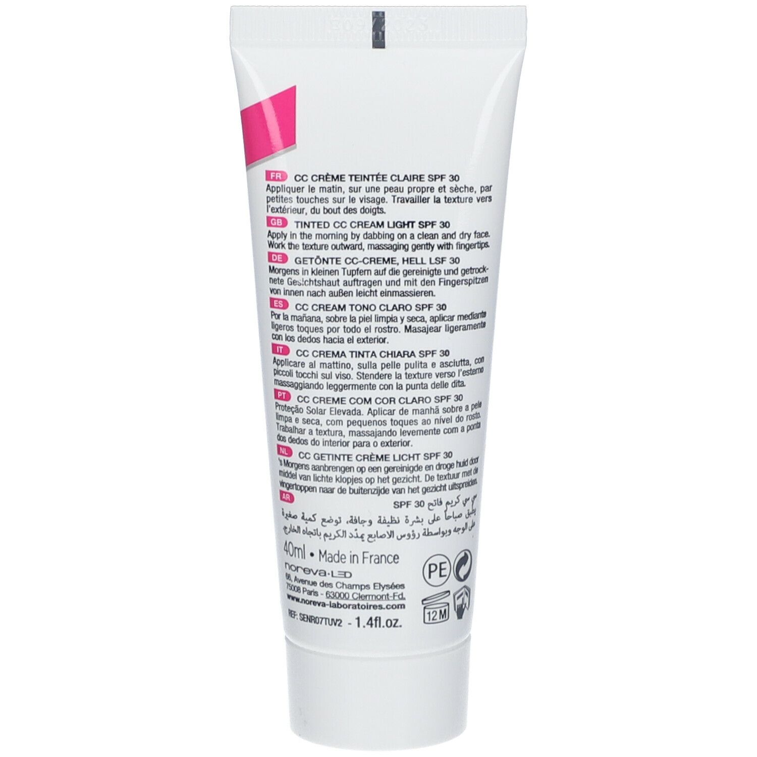 noreva Laboratoires Sensidiane® AR CC Crème SPF 30 Soin teinté AntiRougeur -Teinte claire