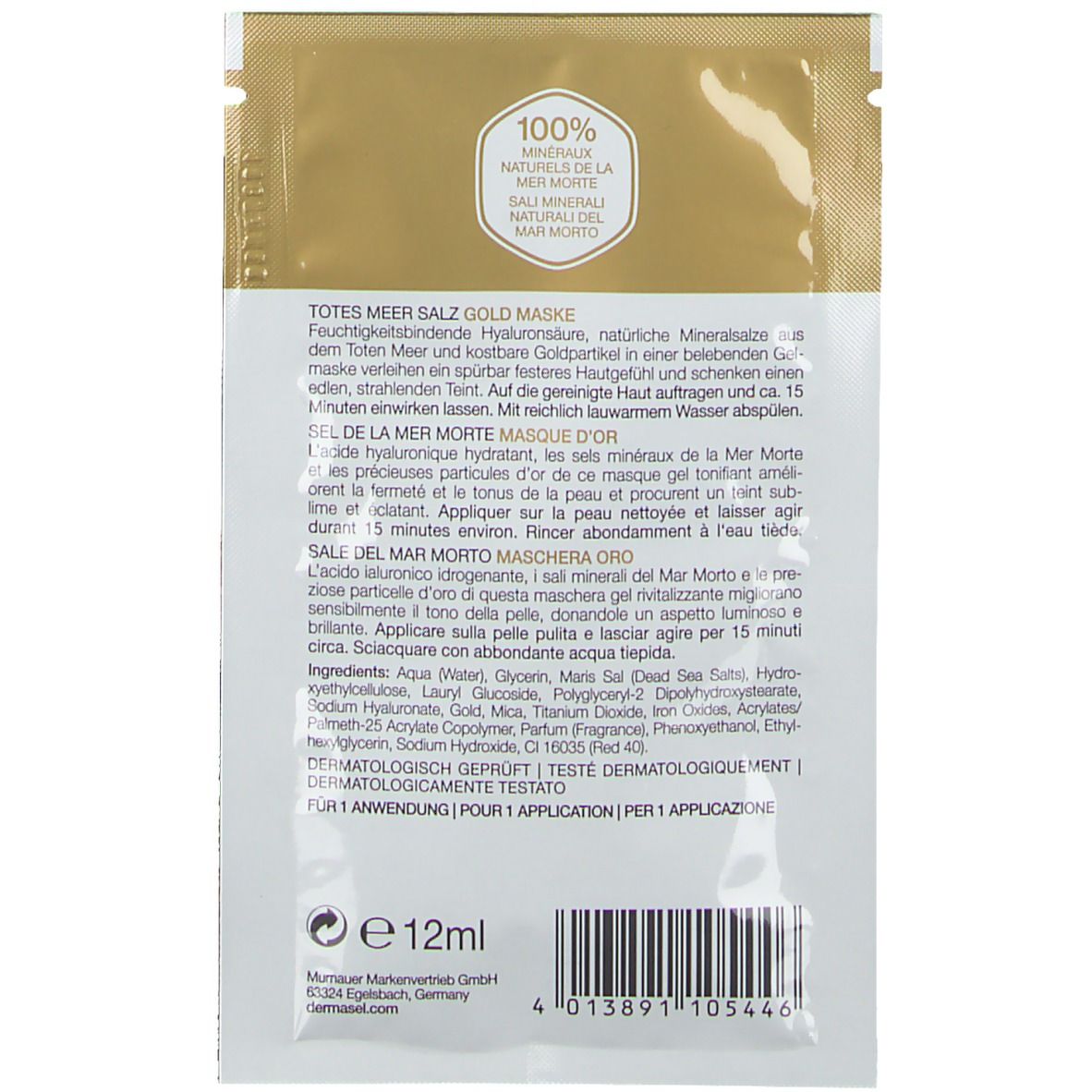 DERMASEL® Sel de la Mer Masque d'Or
