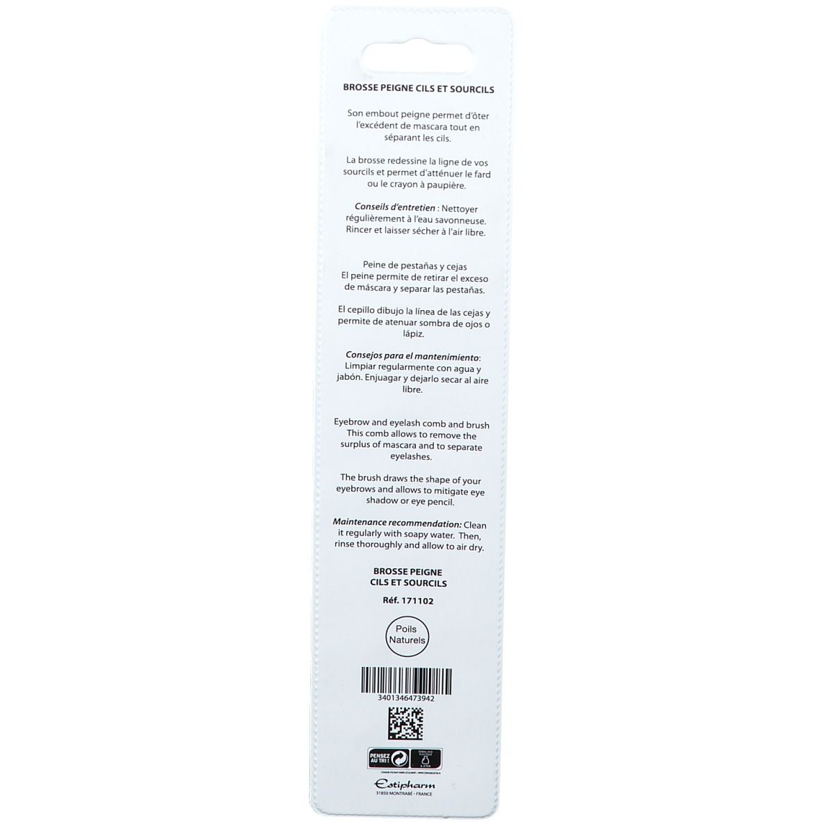 Estipharm Calysia® Brosse peigne cils et sourcils