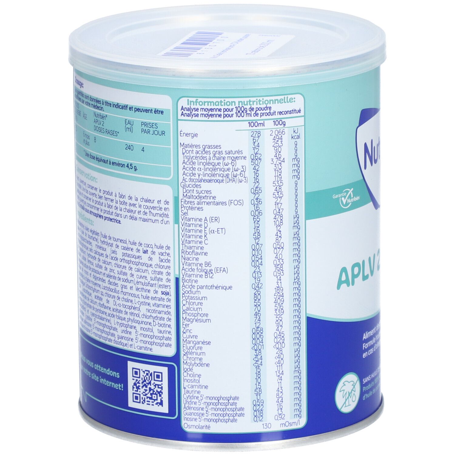 NUTRIBÉN 2 APLV - Denrée alimentaire destinée à des fins médicales spéciales.  - bt 400 g