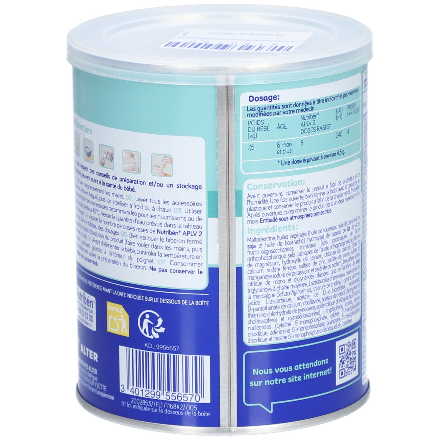 NUTRIBÉN 2 APLV - Denrée alimentaire destinée à des fins médicales spéciales.  - bt 400 g