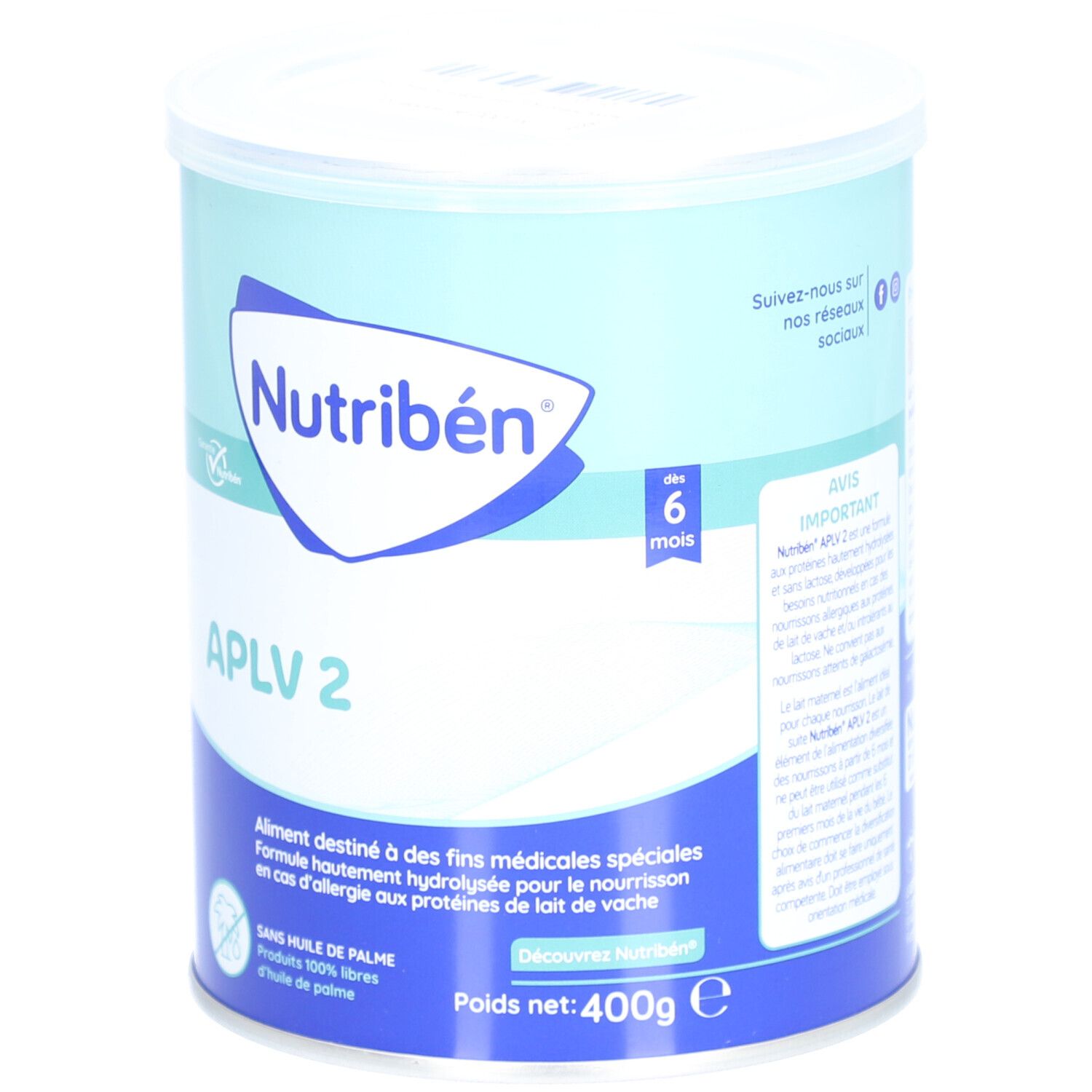 NUTRIBÉN 2 APLV - Denrée alimentaire destinée à des fins médicales spéciales.  - bt 400 g