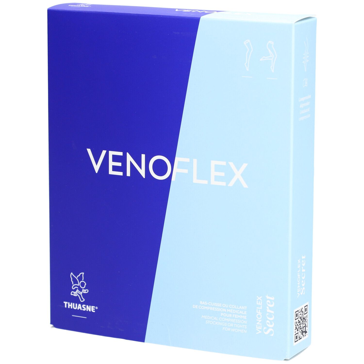 VÉNOFLEX 2 SECRET - Bas cuisse médical de compression antiglisse classe 2, femme. Beige T4N