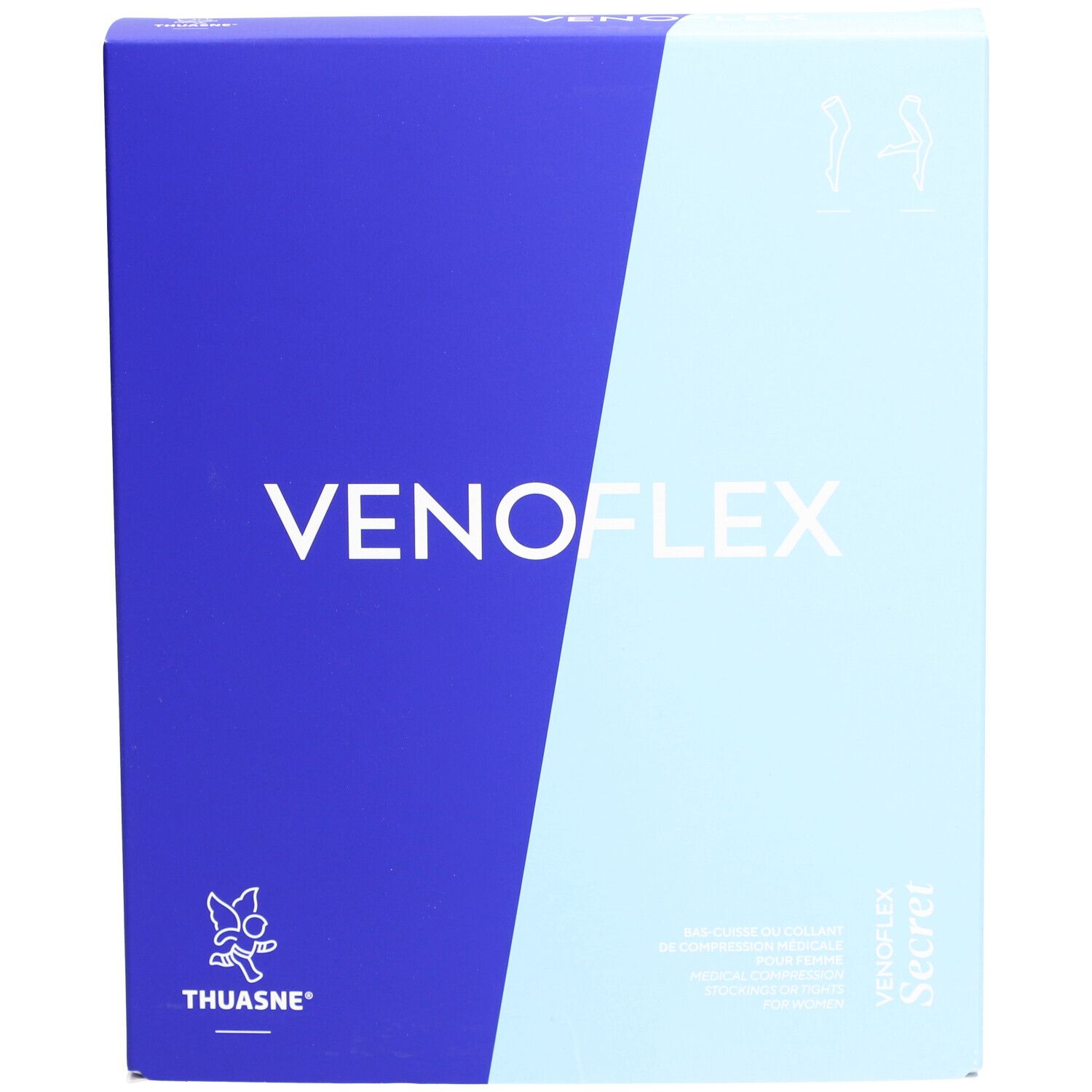 VÉNOFLEX 2 SECRET - Bas cuisse médical de compression antiglisse classe 2, femme. Beige T4N