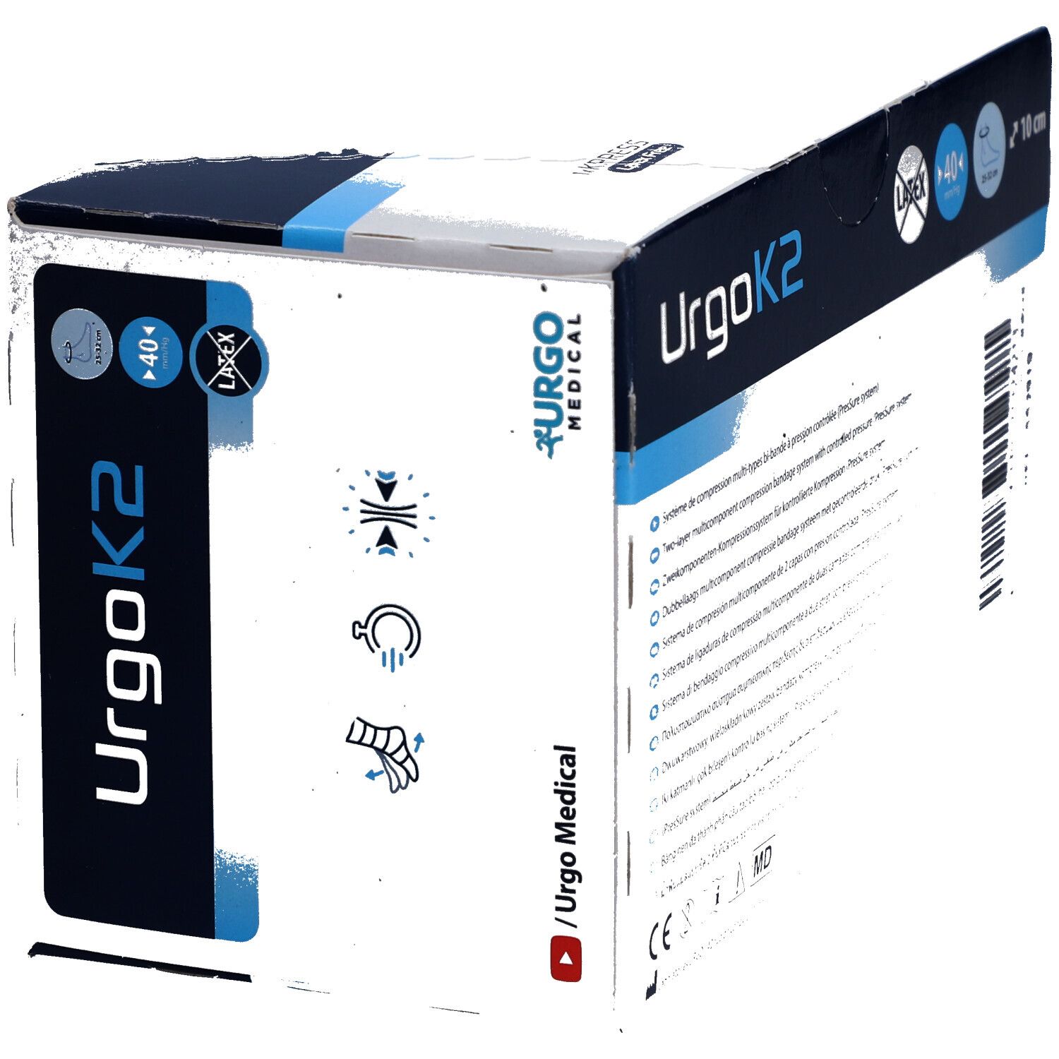 URGOK2 LATEX FREE bandages MULTITYPE système de COMPRESSION VEINEUSE BI-BANDE 25-32CM LARG