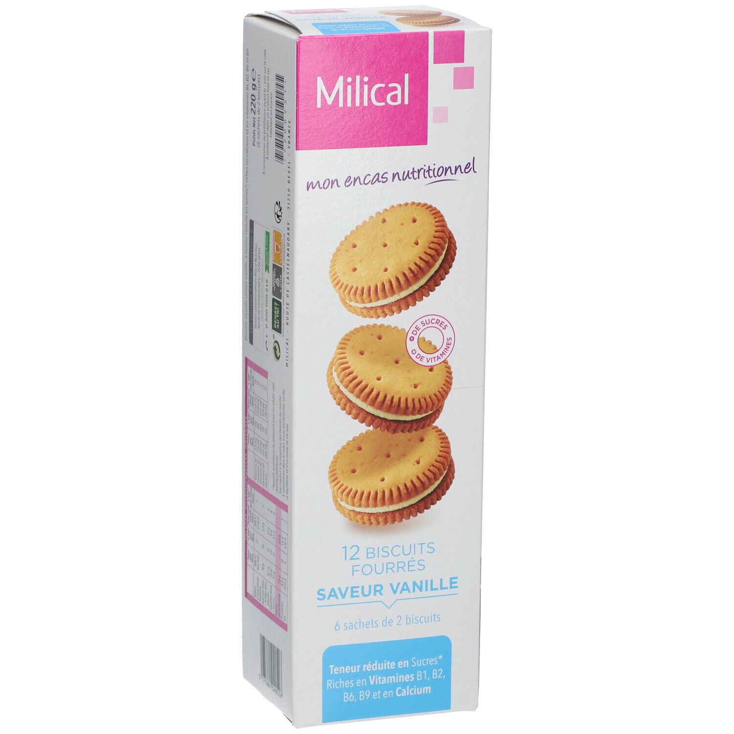 Milical Nutrition biscuits fourrés vanille