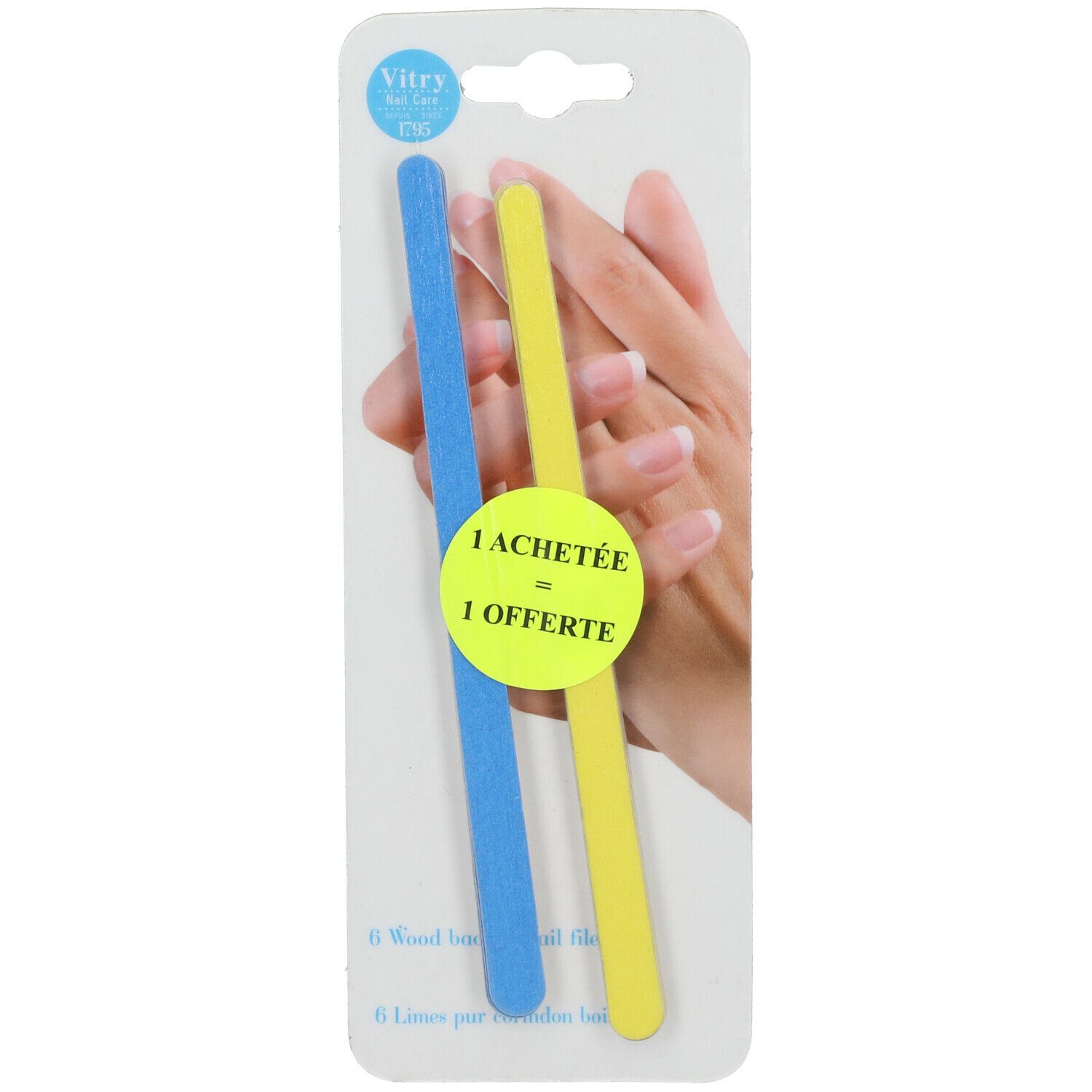 Vitry Lime à ongles Cristal manucure en corindon bois Grand Modèle 17 cm