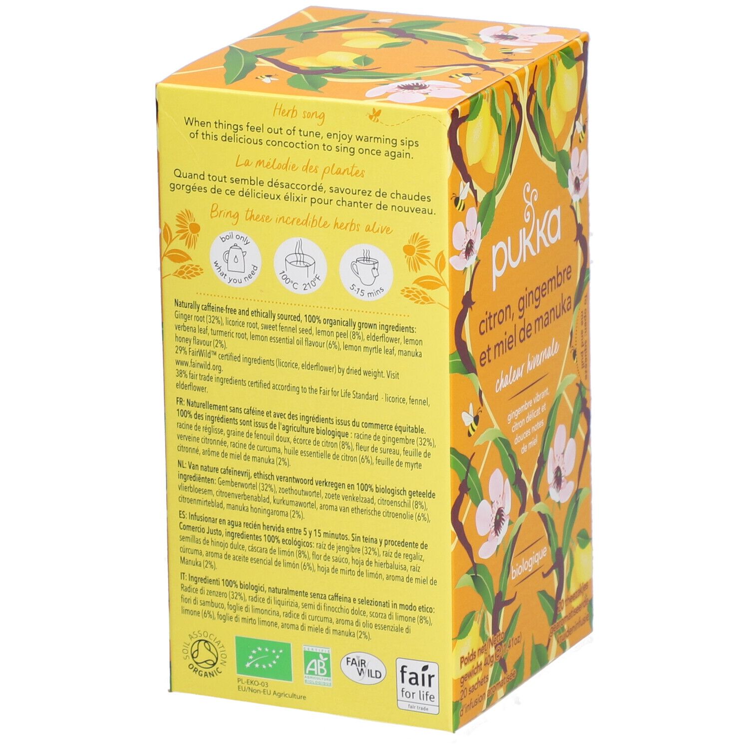 pukka Citron, Gingembre et Miel de Manuka