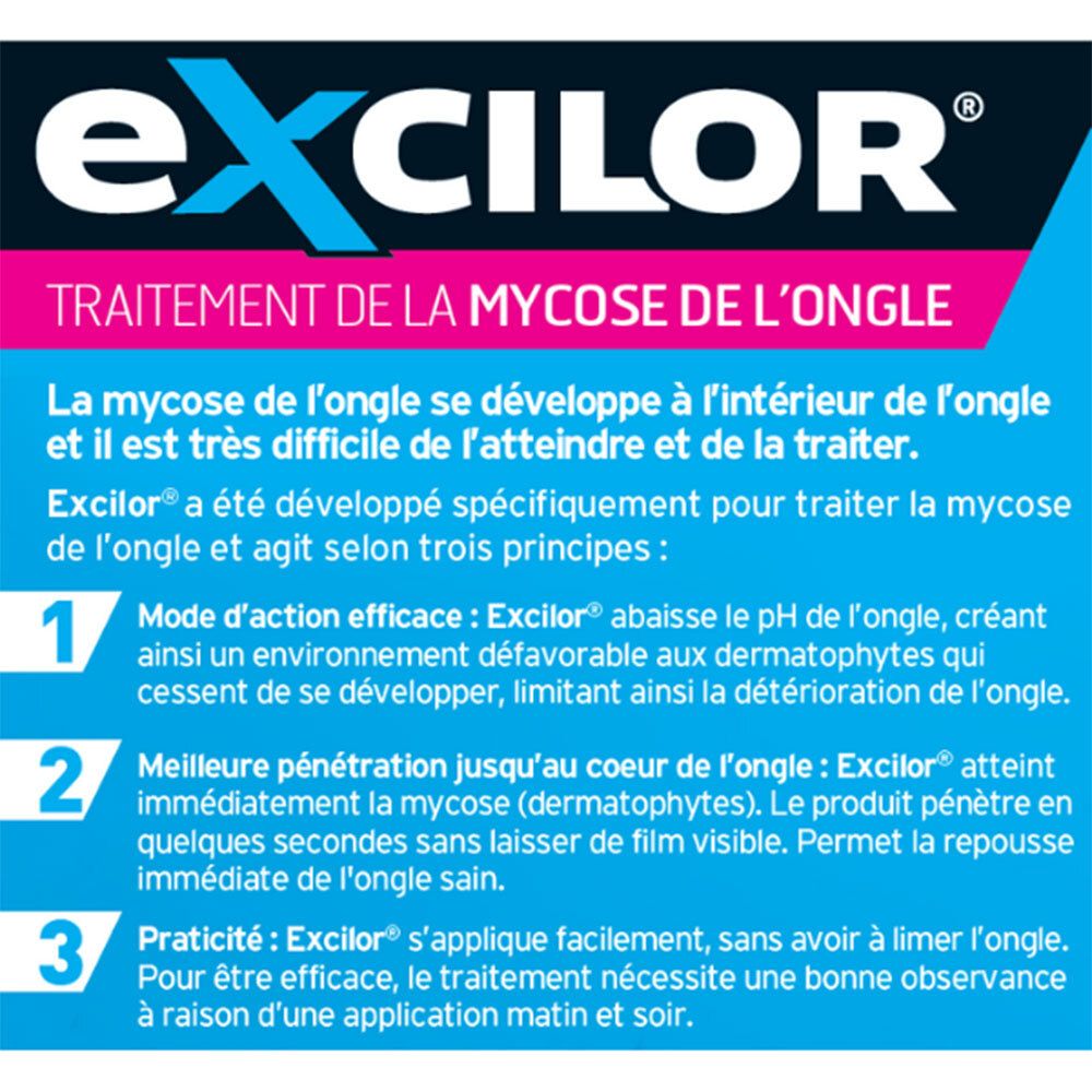 EXCILOR Solution Traitement de la Mycose de l'Ongle