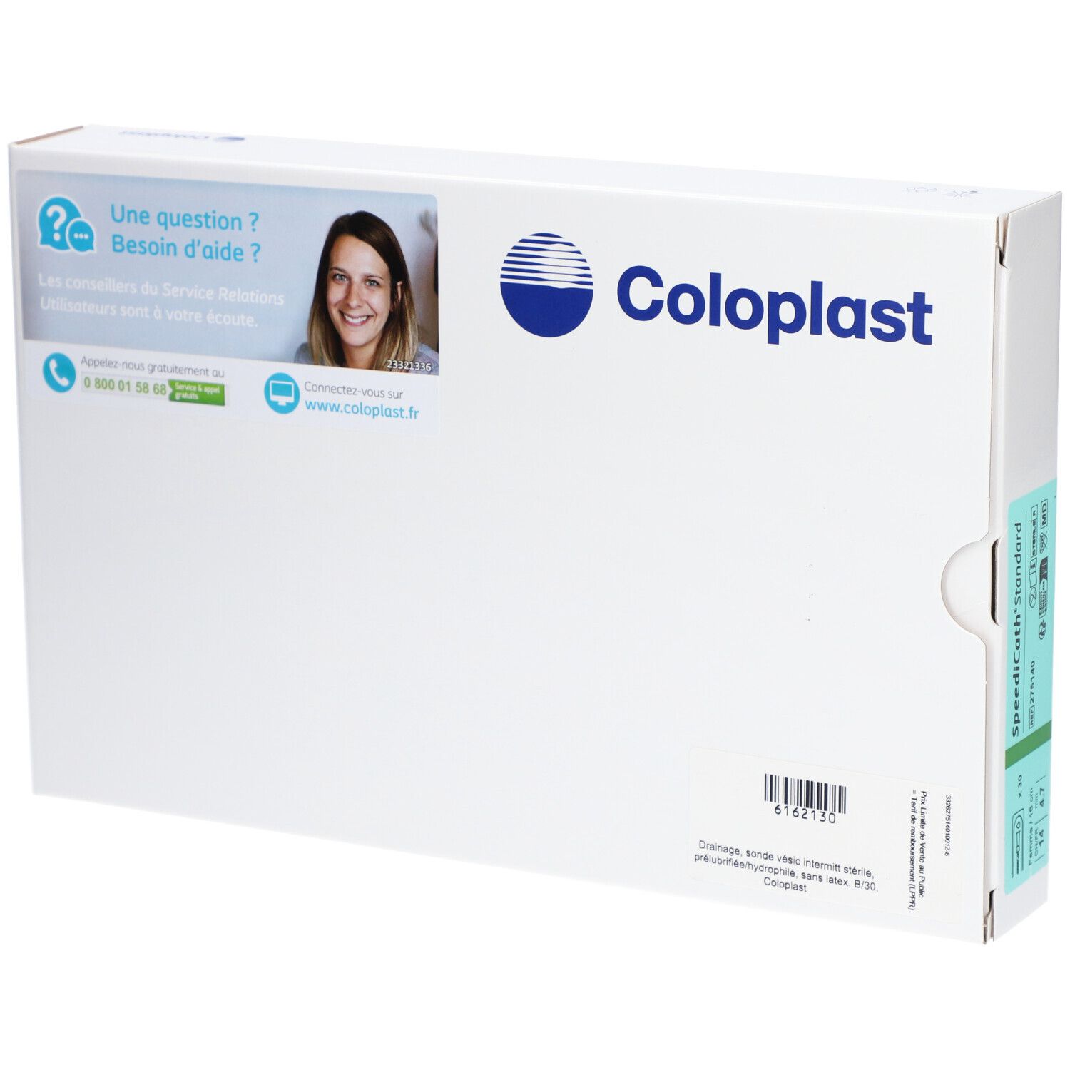 SPEEDICATH - Sonde vésicale autolubrifiée, droite, type nélaton, pour femme. CH 14, godet