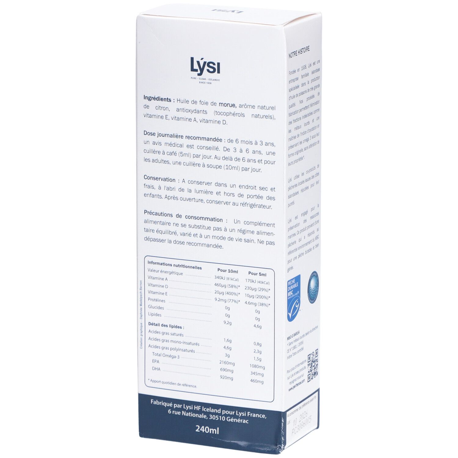 Lysi - Huile de foie de morue naturelle
