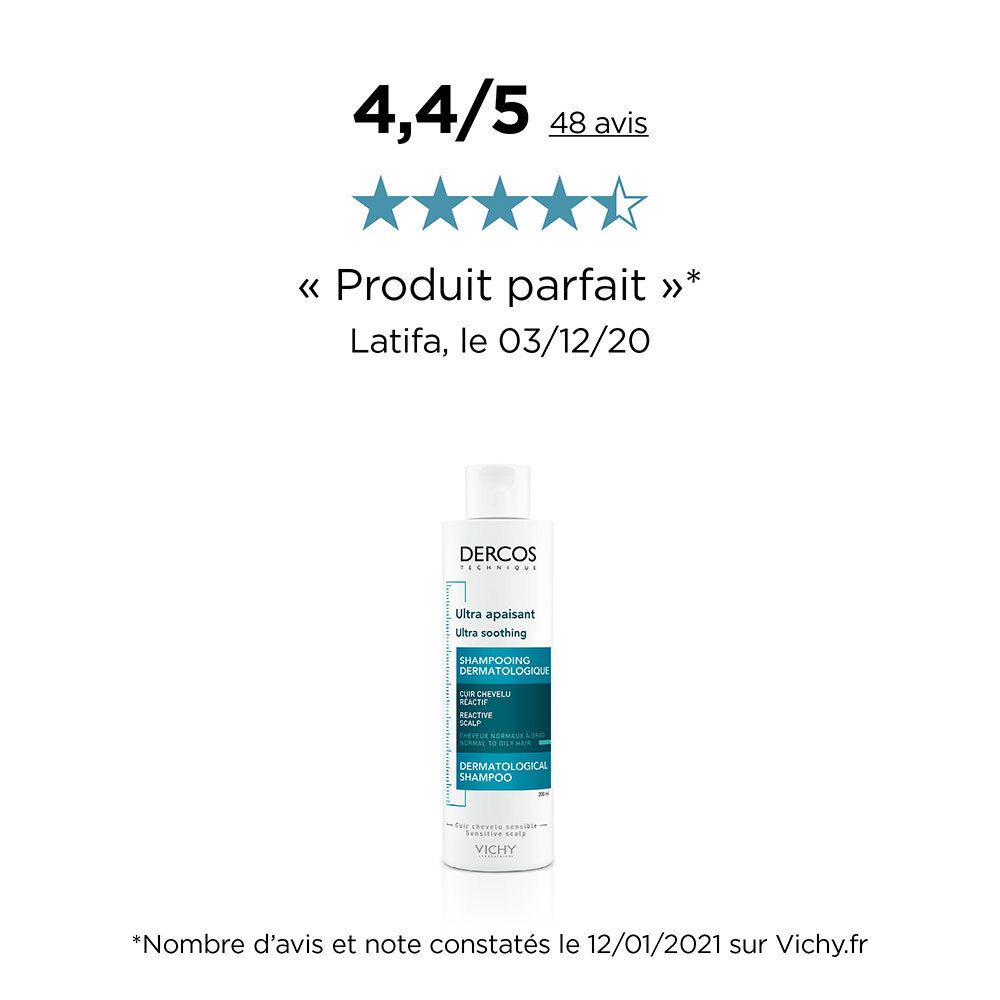 VICHY DERCOS TECHNIQUE Shampooing Ultra Apaisant Cheveux Gras