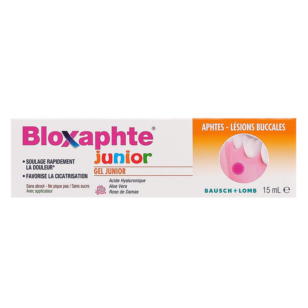 Bloxaphte Gel Junior Soulage Rapidement La Douleur - Favorise La Cicatrisation - Aphtes - Lésions Buccales - 15 mL avec applicateur