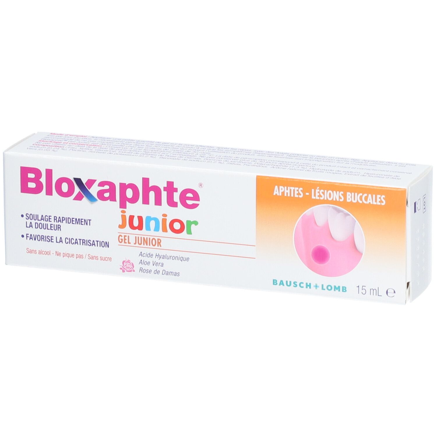 Bloxaphte Gel Junior Soulage Rapidement La Douleur - Favorise La Cicatrisation - Aphtes - Lésions Buccales - 15 mL avec applicateur