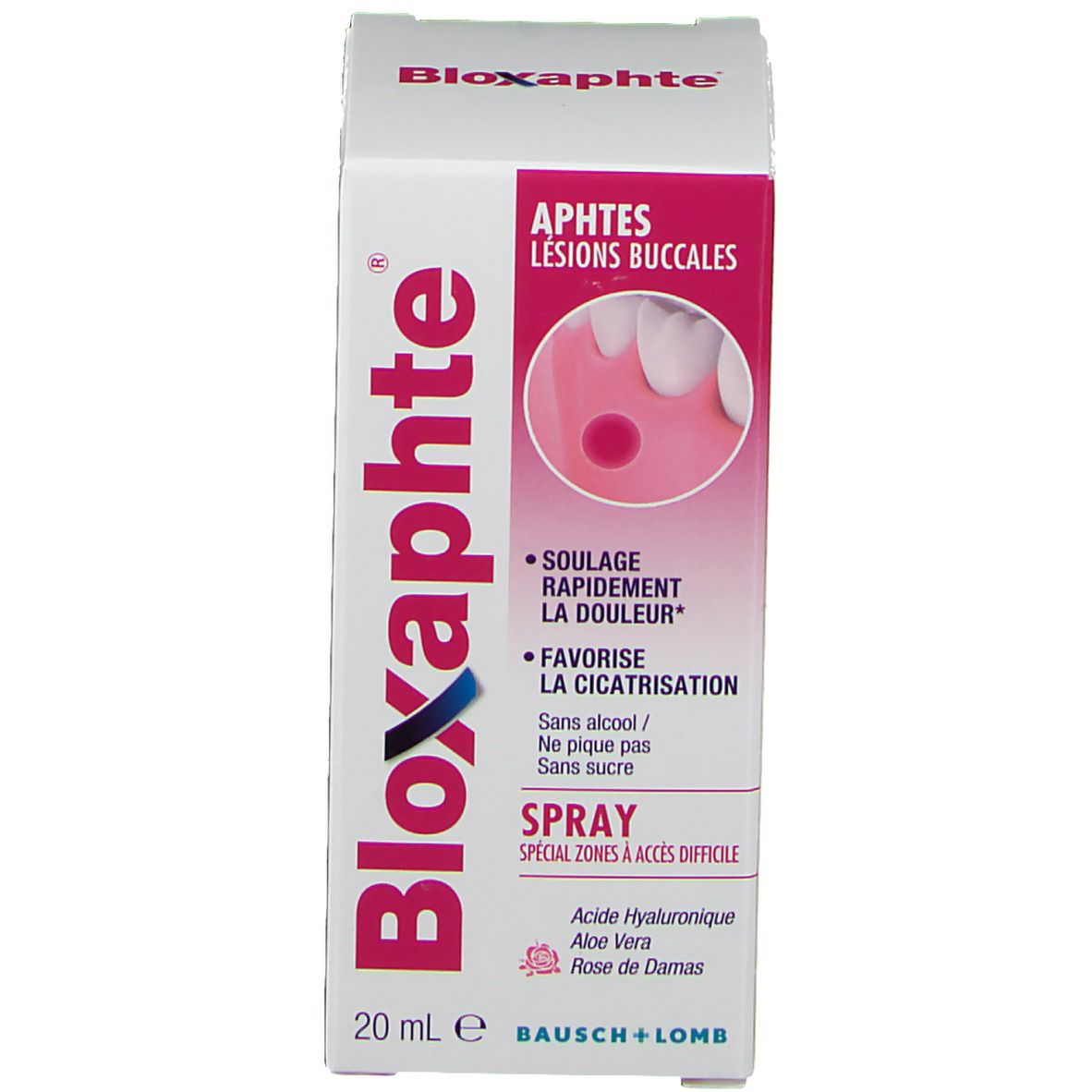 Bloxaphte Spray Multidirectionnel Zones Difficiles d'Accès Aphtes - Lésions Buccales 20 mL