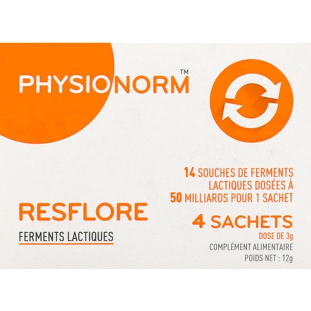 Physionorm Resflore, Sachet, complément alimentaire aux 12 souches de ferments lactiques e