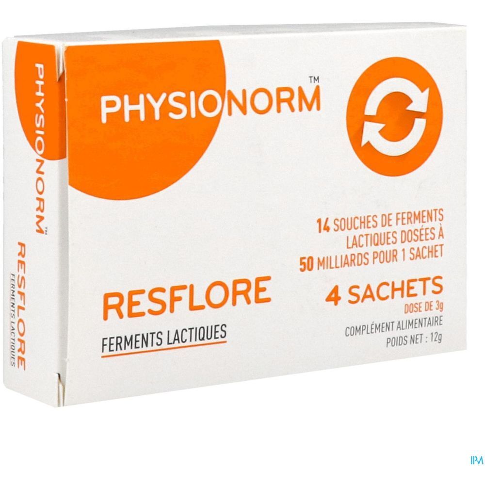 Physionorm Resflore, Sachet, complément alimentaire aux 12 souches de ferments lactiques e