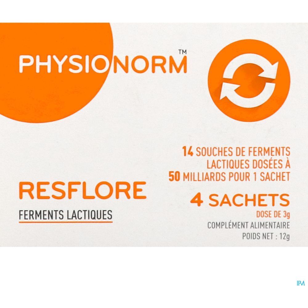 Physionorm Resflore, Sachet, complément alimentaire aux 12 souches de ferments lactiques e