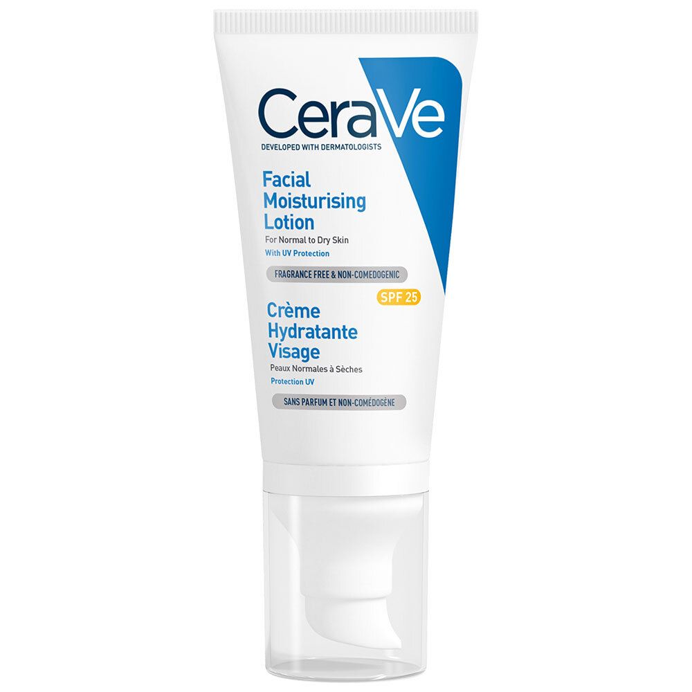 CeraVe Crème Hydratante Visage SPF 25 pour les peaux normales à sèches 52 ml