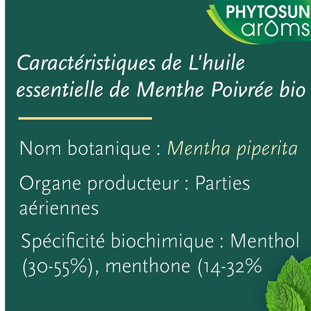 Huile Essentielle Menthe Poivree BIO 10mL Phytosun