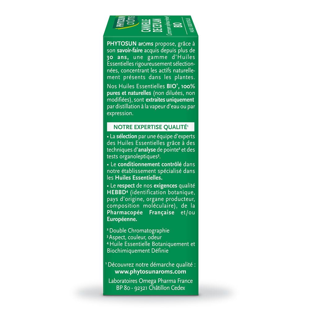 Côté de la boîte avec informations produit. Texte en français.