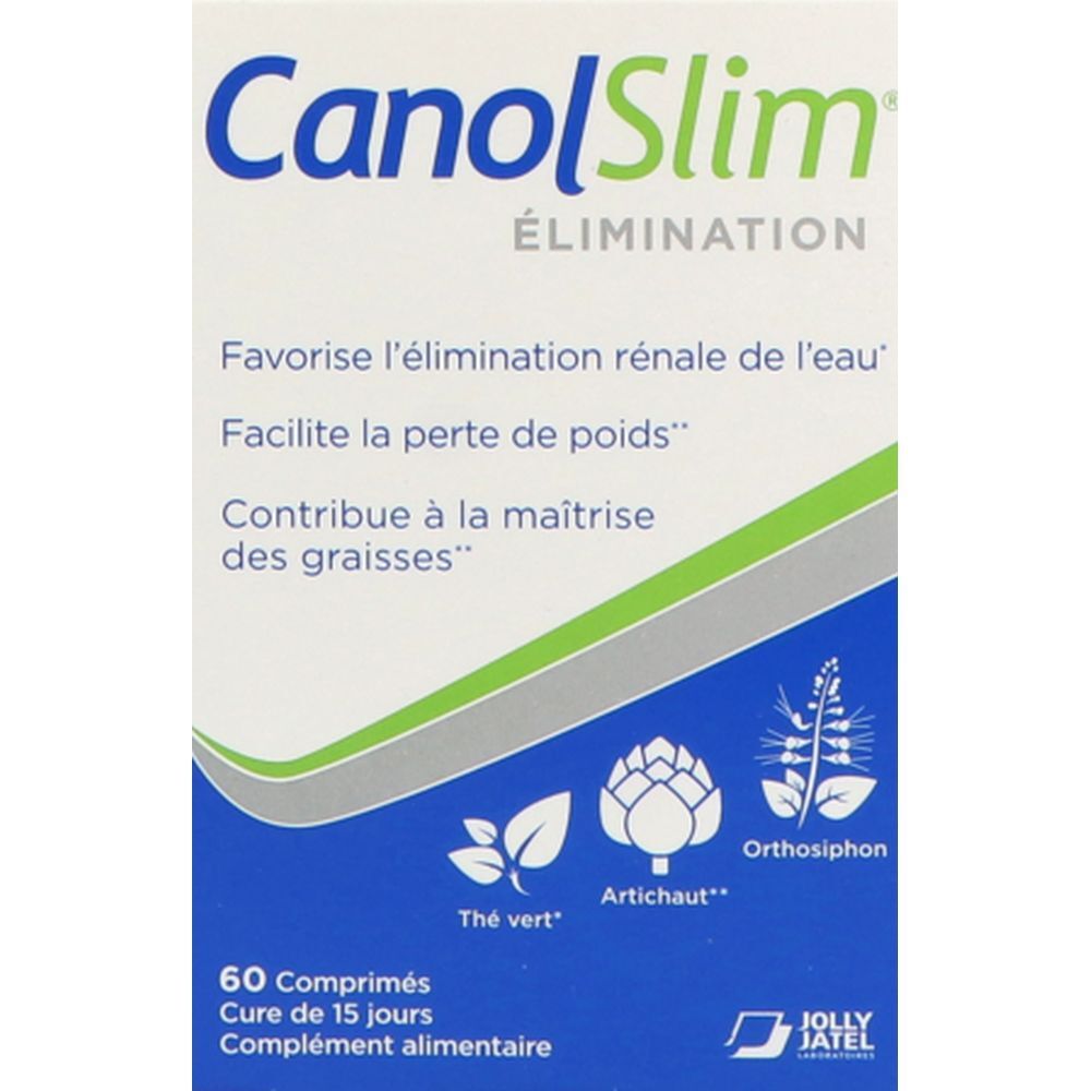 CanolSlim Elimination , Comprimé, complément alimentaire à base de 3 extraits de plantes,