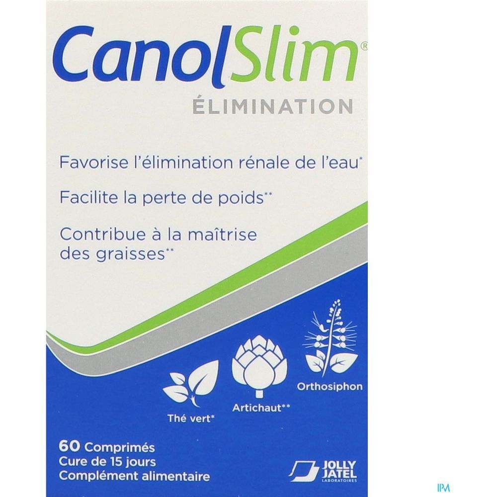 CanolSlim Elimination , Comprimé, complément alimentaire à base de 3 extraits de plantes,