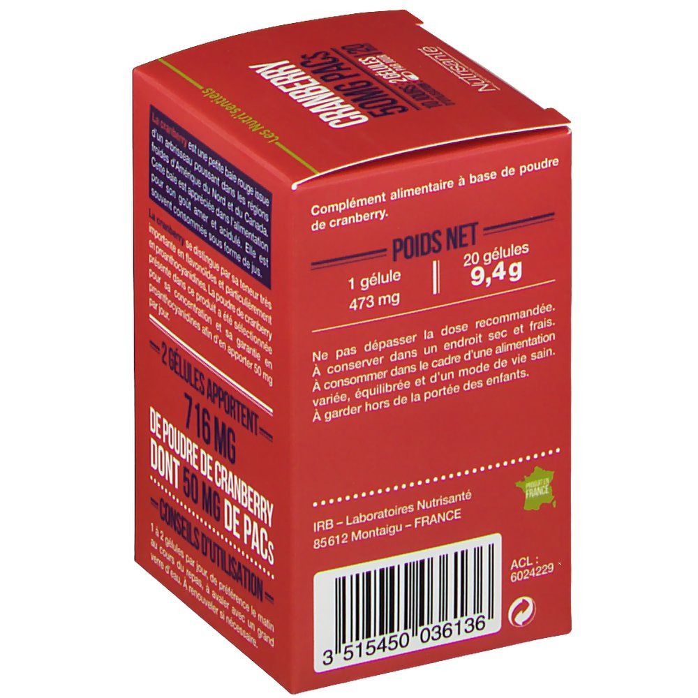 Nutrisanté Les Nutri'sentiels Cranberry 50 mg PACs
