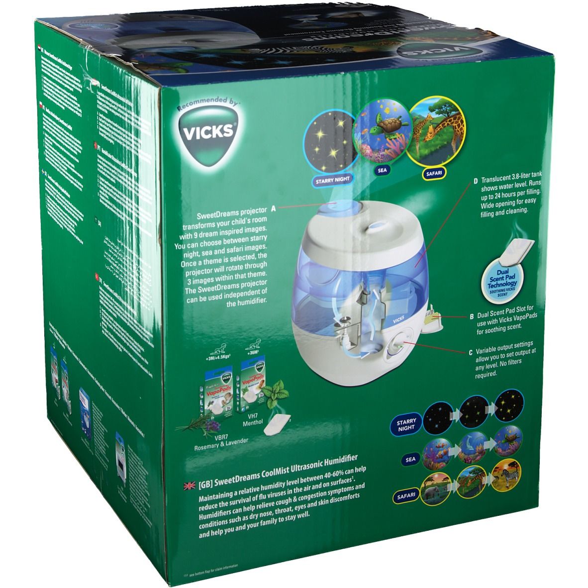 VICKS® V-1700 Comforting Vapors Diffuseur électrique Menthol
