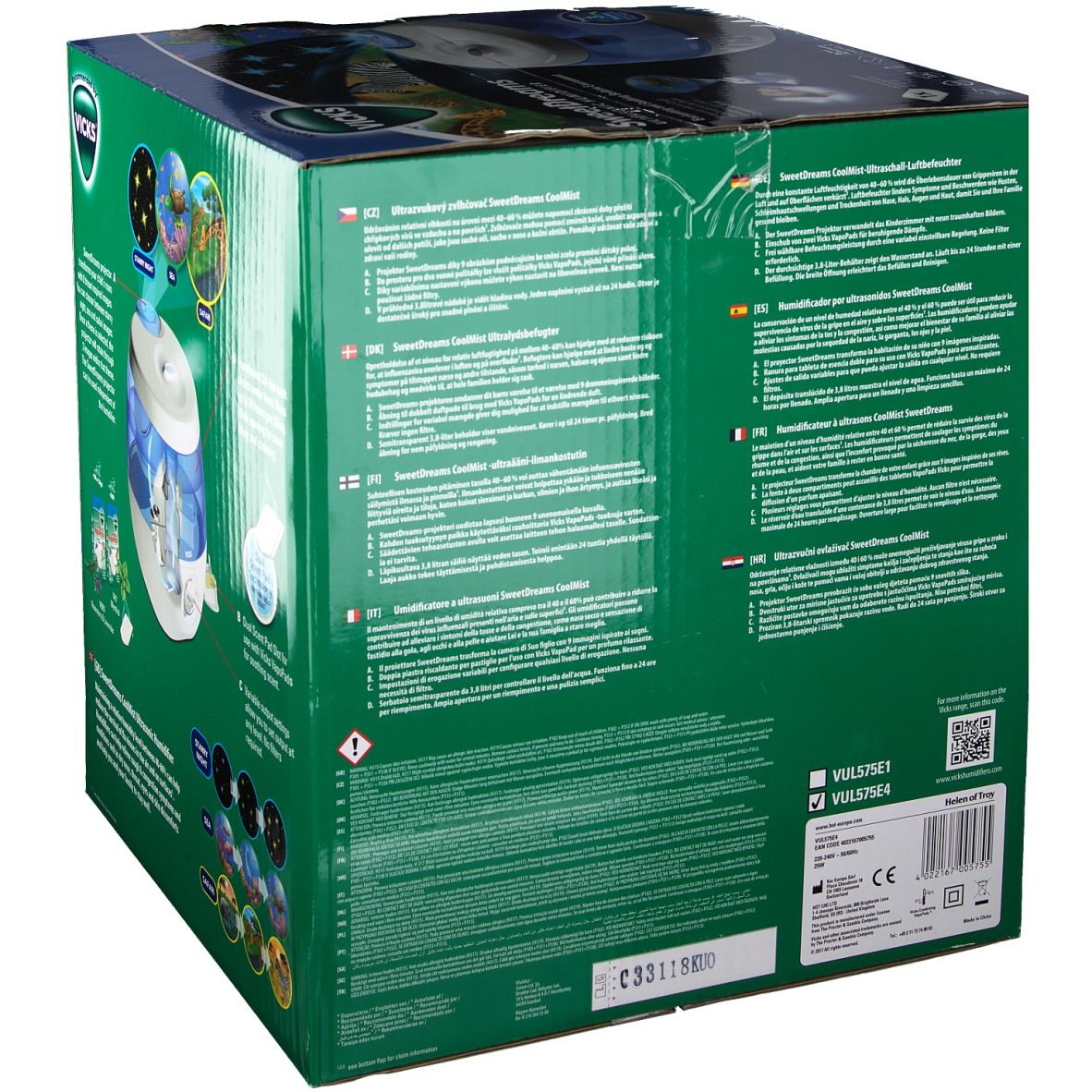 VICKS® V-1700 Comforting Vapors Diffuseur électrique Menthol