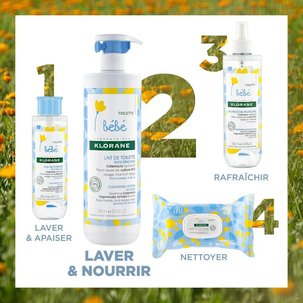 Klorane Bébé Toilette Lait de Toilette au Calendula Bio