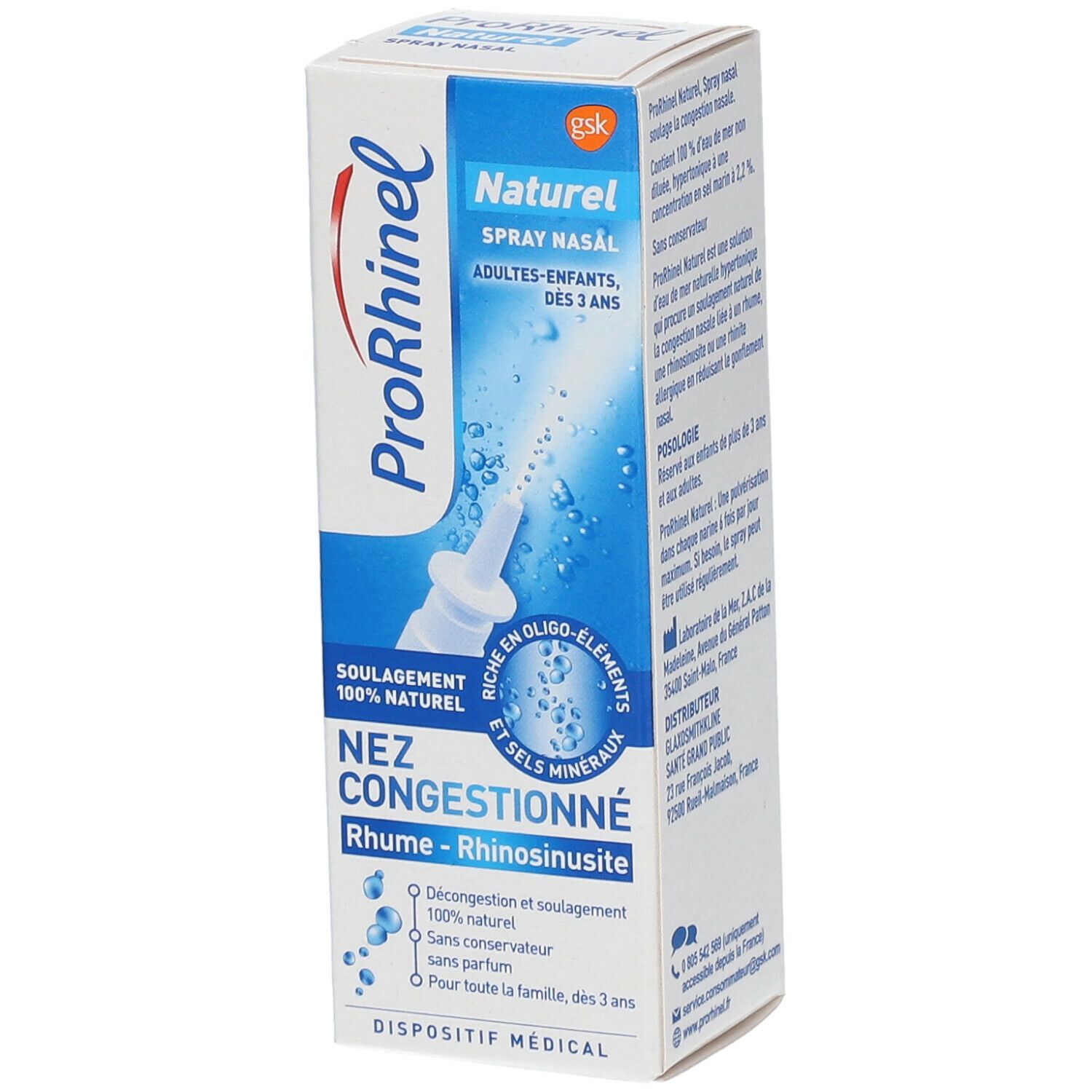 ProRhinel Spray Nasal Enfants/Adultes Lot de 2 x 100 ml - PharmaJ