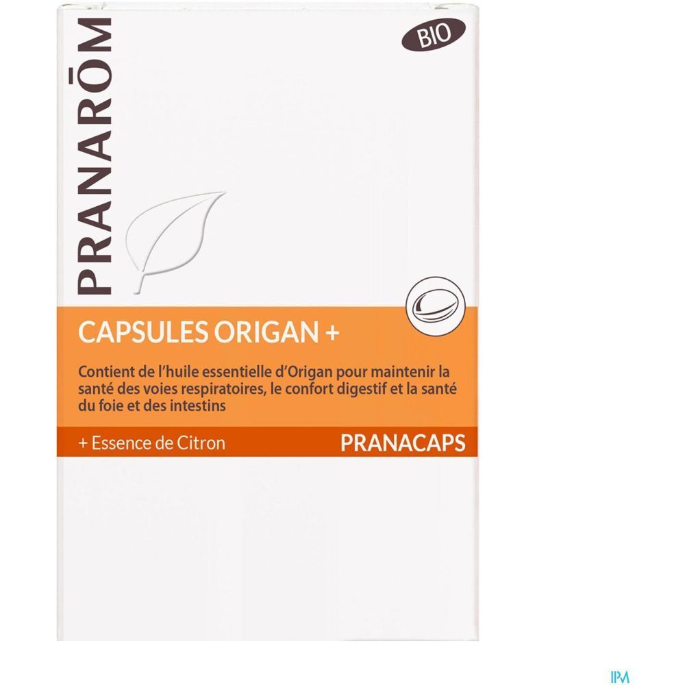 Pranarôm Pranacaps Origan + Essence de Citron BIO
