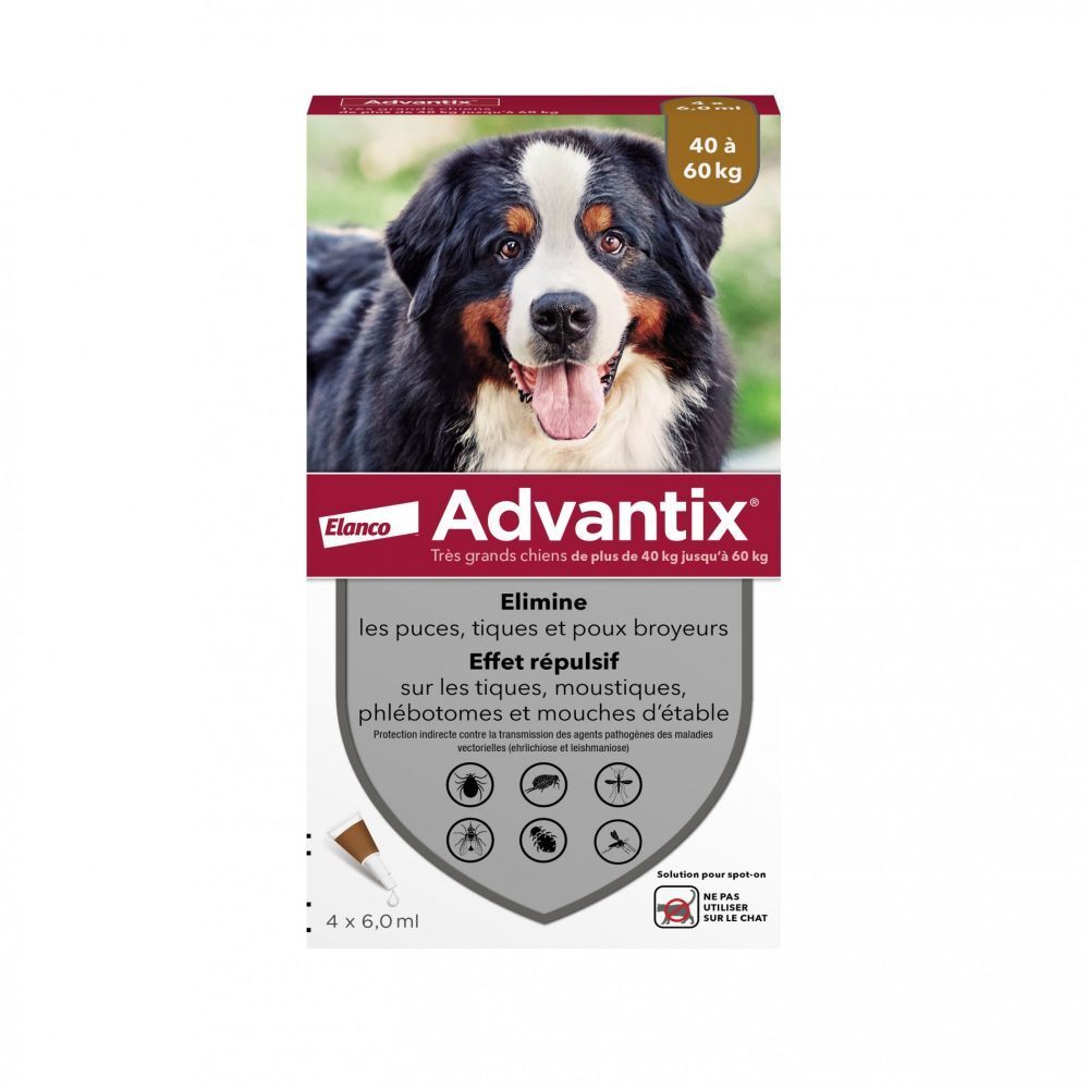 ADVANTIX TRÈS GRAND CHIEN - Spot on, solution cutanée antiparasitaire externe, très grand