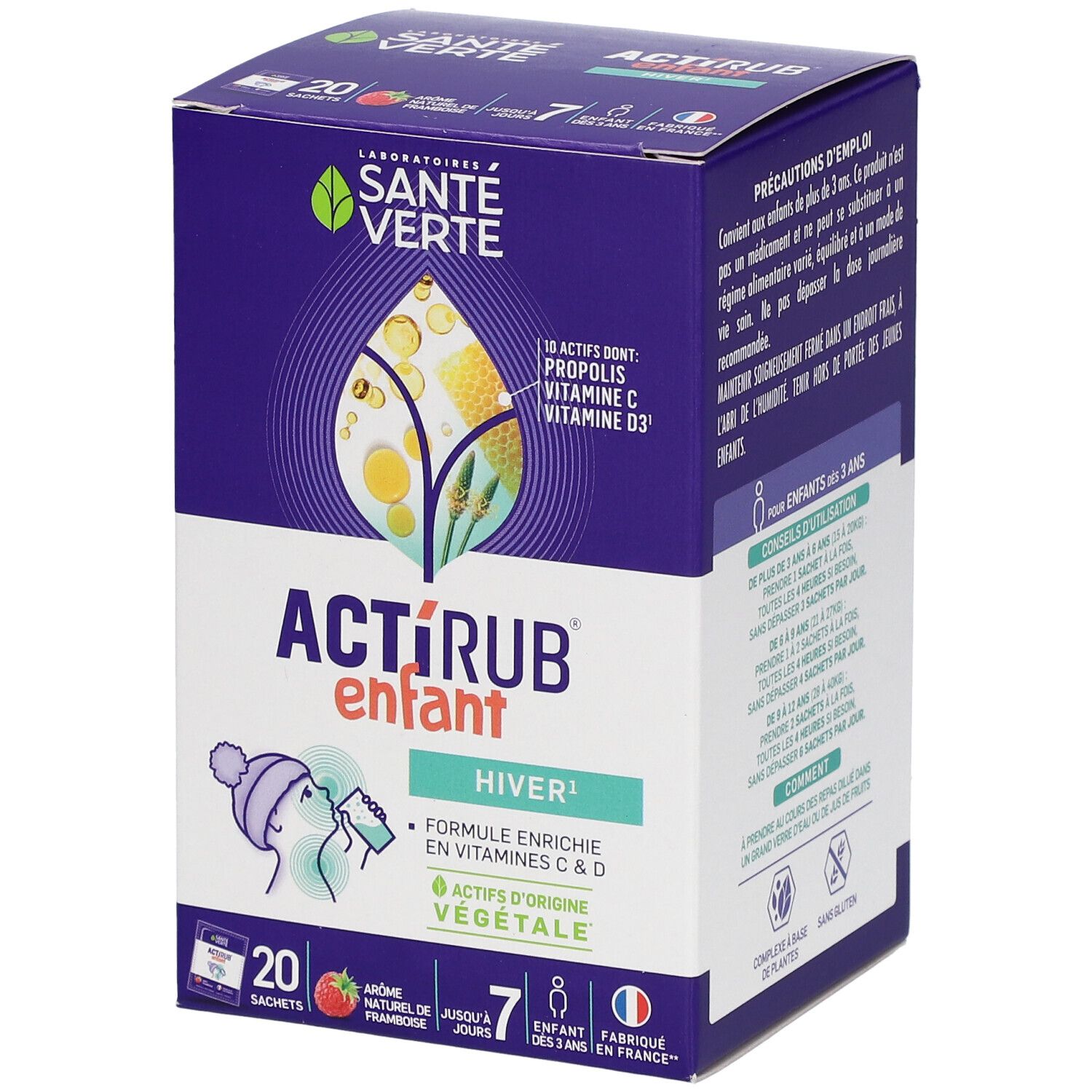 Santé Verte ACTIRUB® Sachets Enfant Goût Framboise