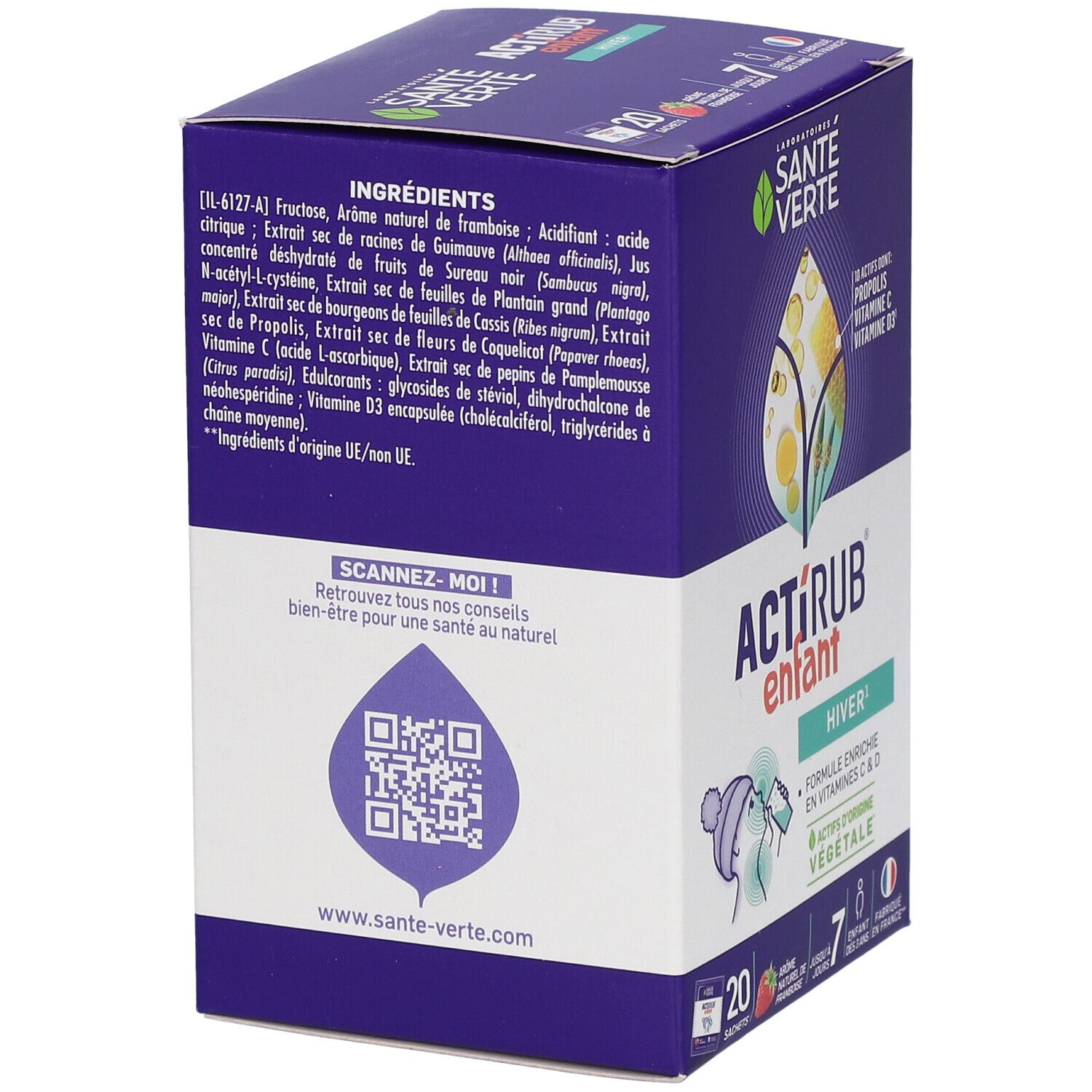 Santé Verte ACTIRUB® Sachets Enfant Goût Framboise