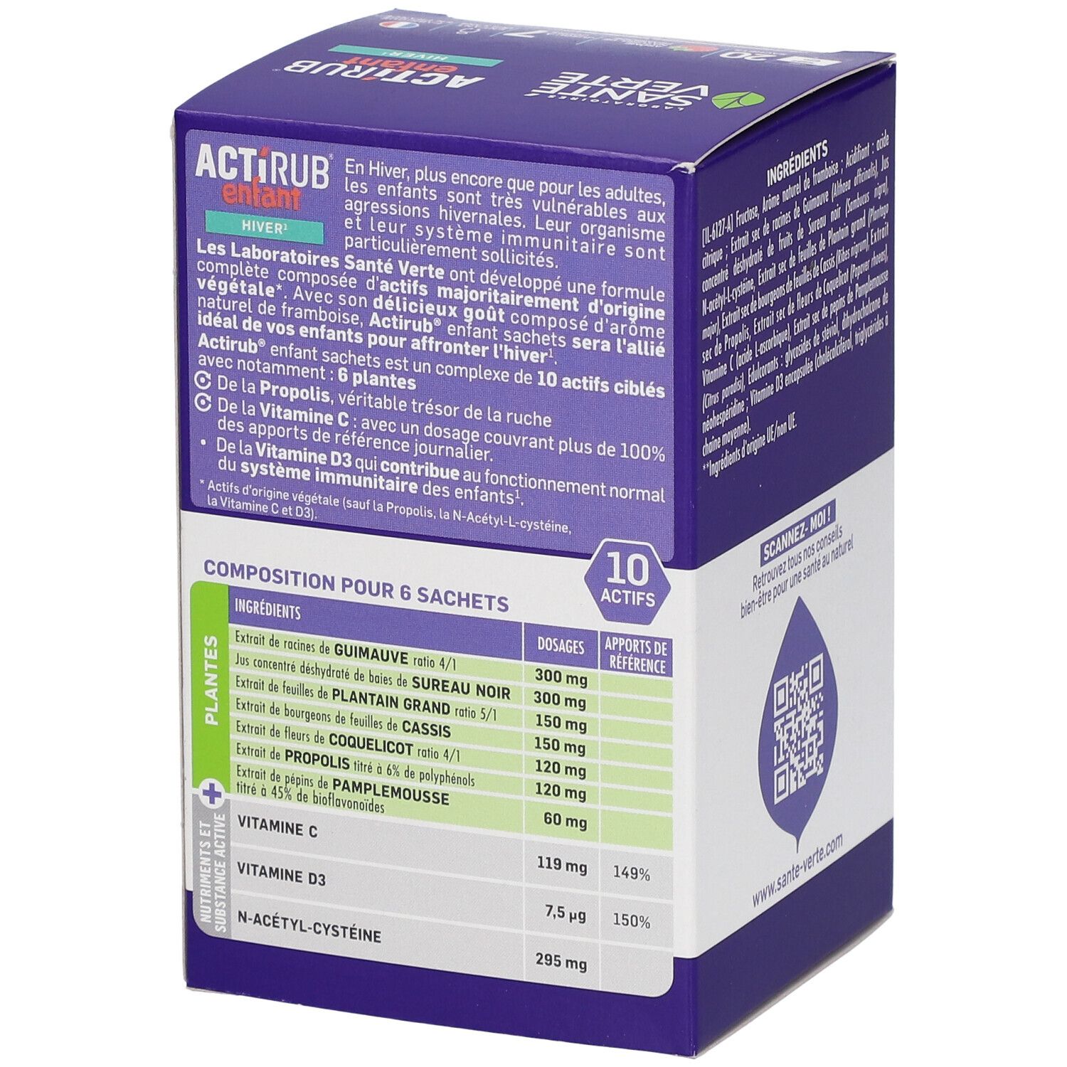 Santé Verte ACTIRUB® Sachets Enfant Goût Framboise