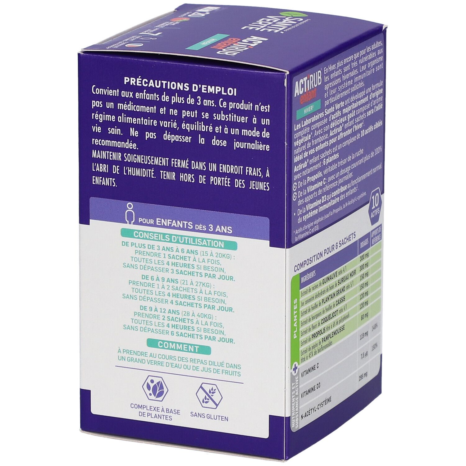 Santé Verte ACTIRUB® Sachets Enfant Goût Framboise