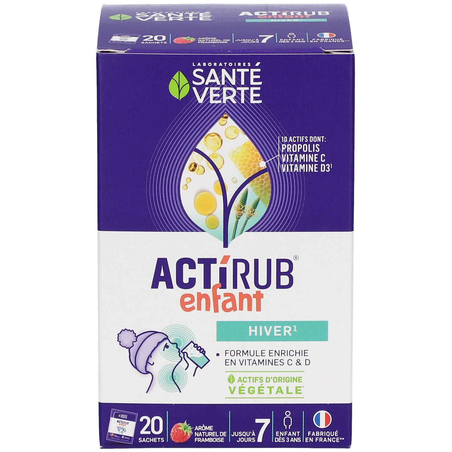 Santé Verte ACTIRUB® Sachets Enfant Goût Framboise