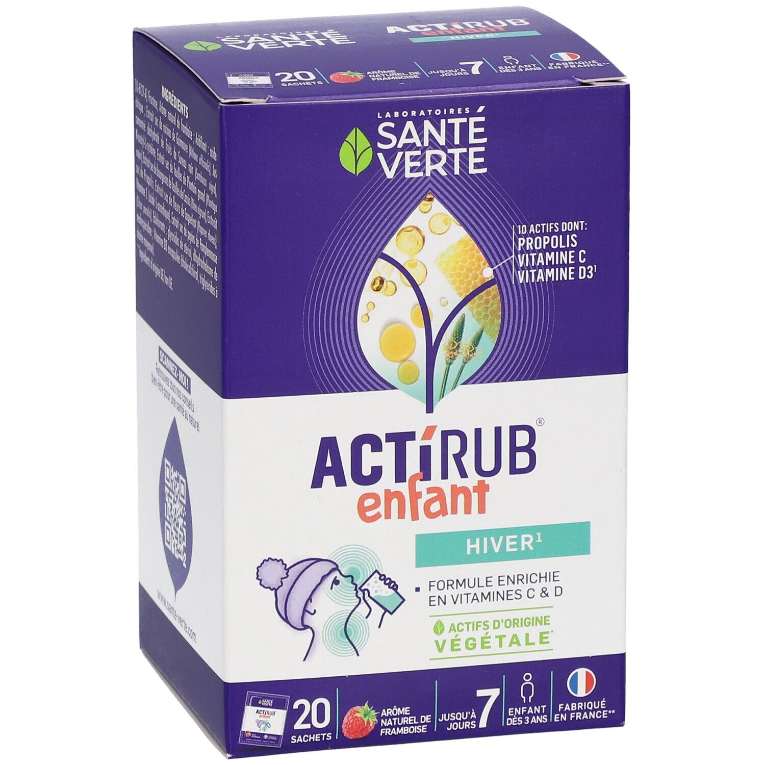 Santé Verte ACTIRUB® Sachets Enfant Goût Framboise