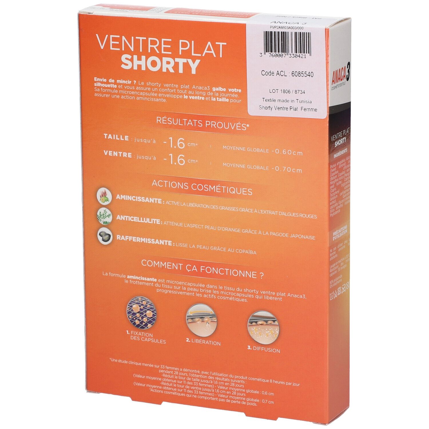 ANACA3 Ventre Plat Shorty Taille haute S/M