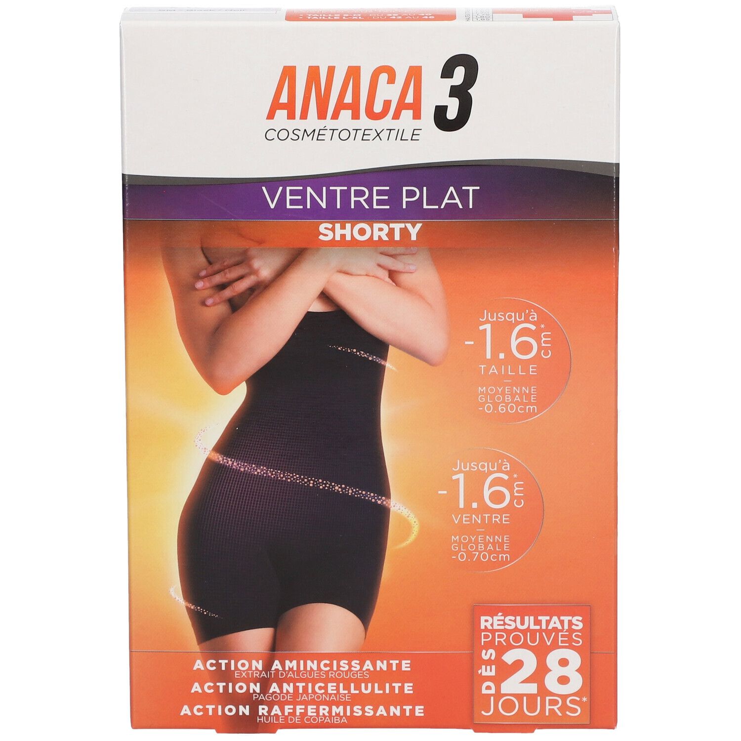 ANACA3 Ventre Plat Shorty Taille haute S/M
