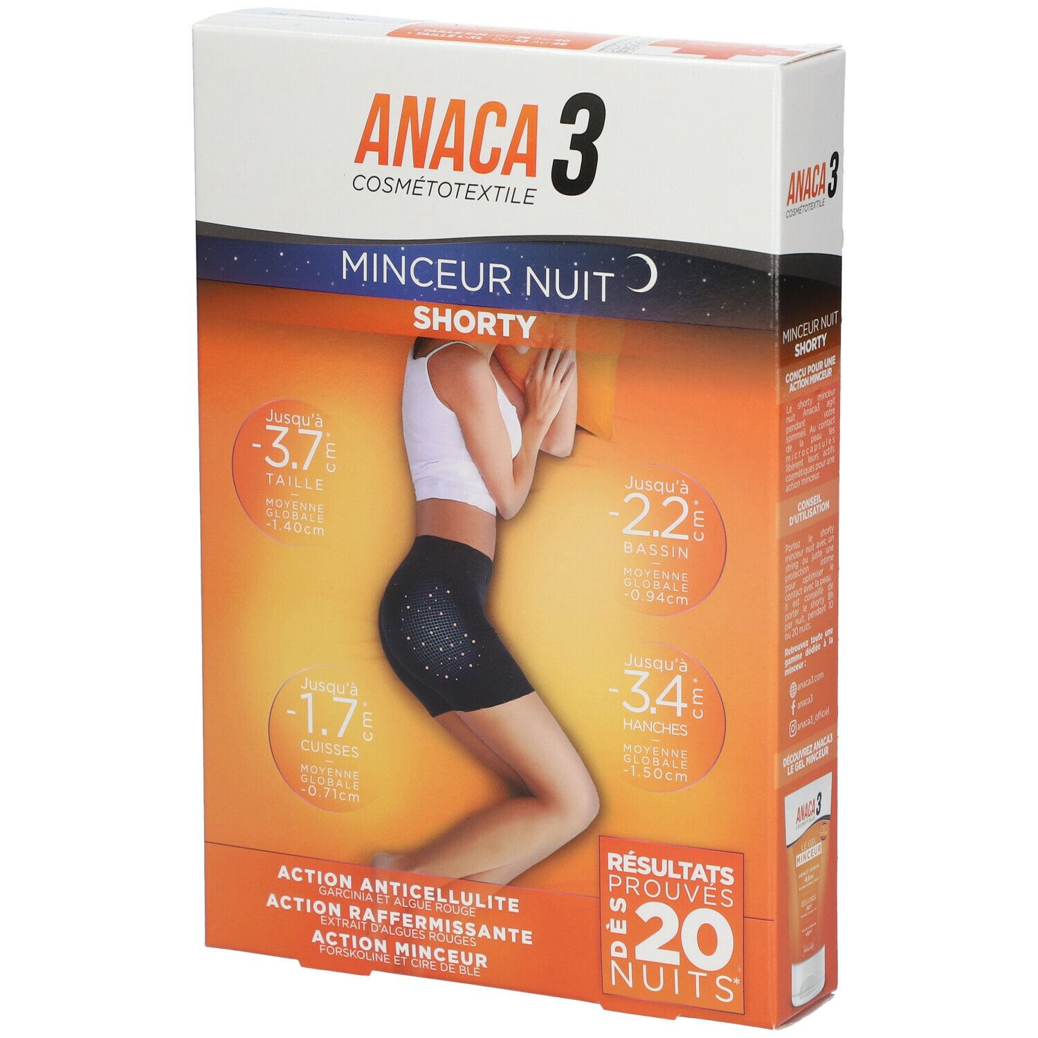 Anaca3 Shorty Minceur Nuit Taille L/XL - Avis et achat sur Archange Pharma