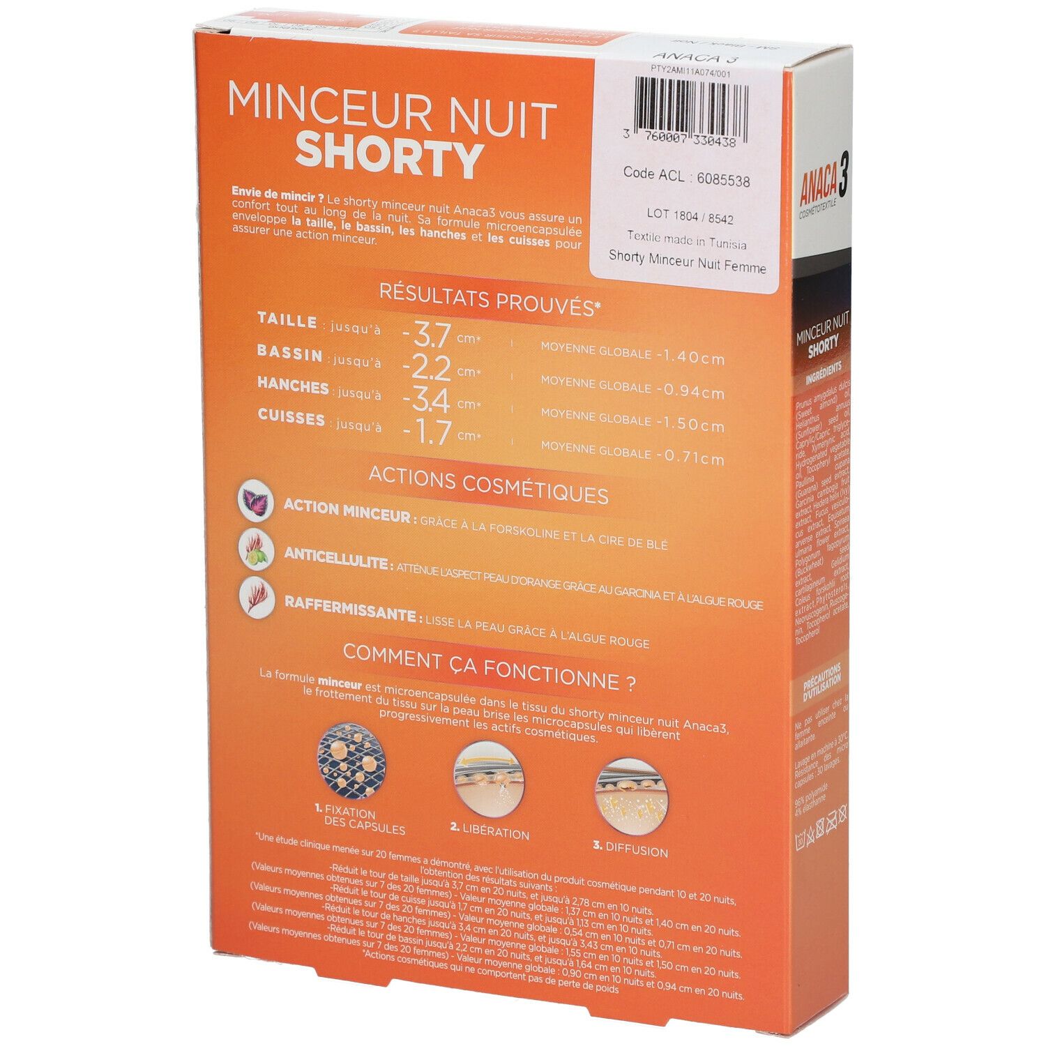 ANACA3 Minceur Nuit Shorty S/M