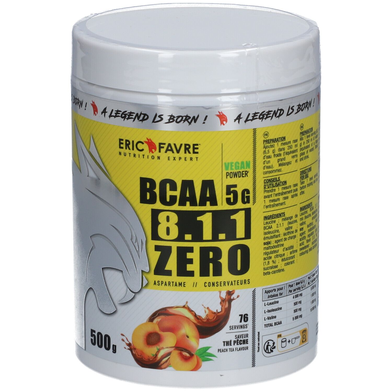 Eric Favre BCAA 811 VEG Thé Pêche