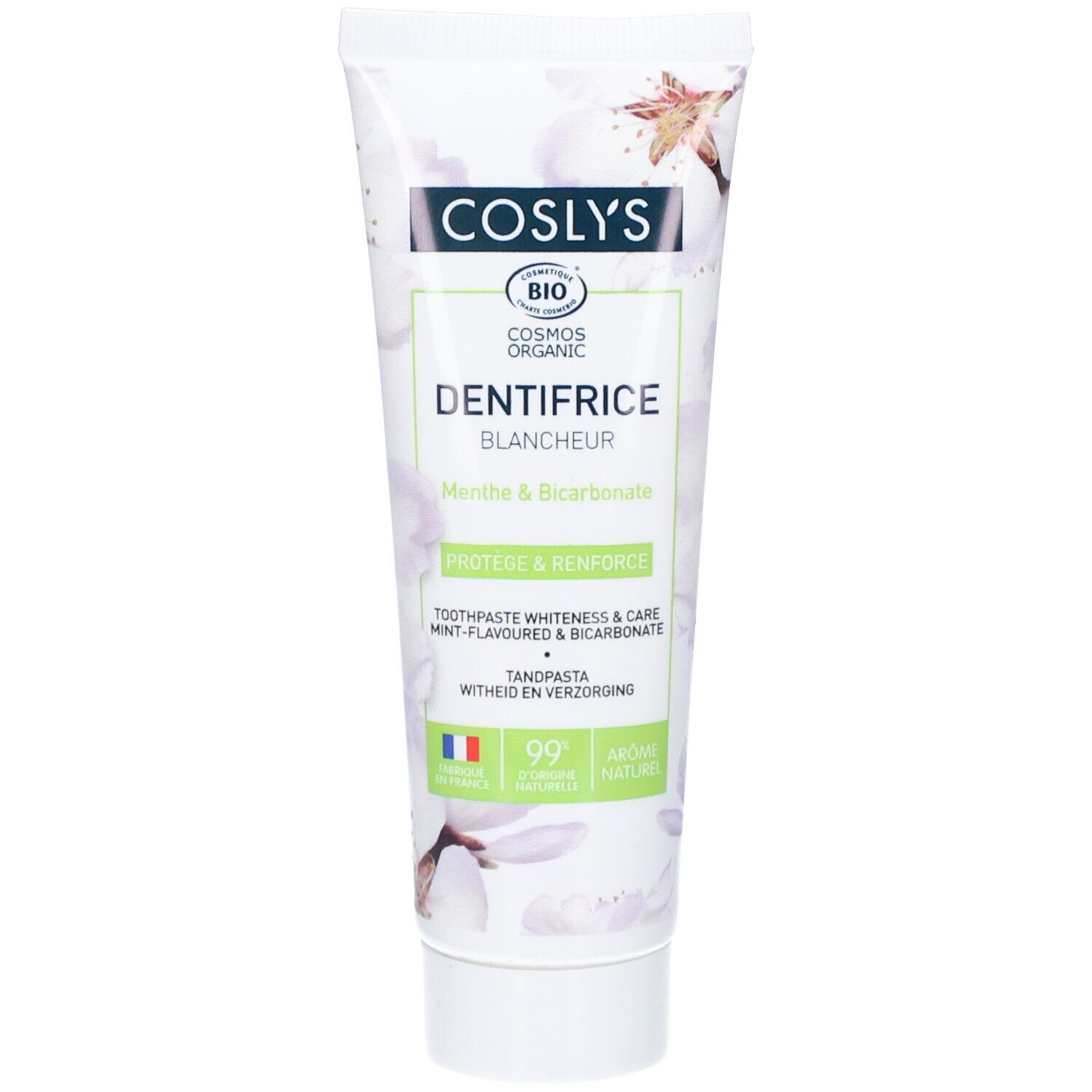 Coslys Dentifrice Blancheur Menthe & Bicarbonate – Protège et Renforce