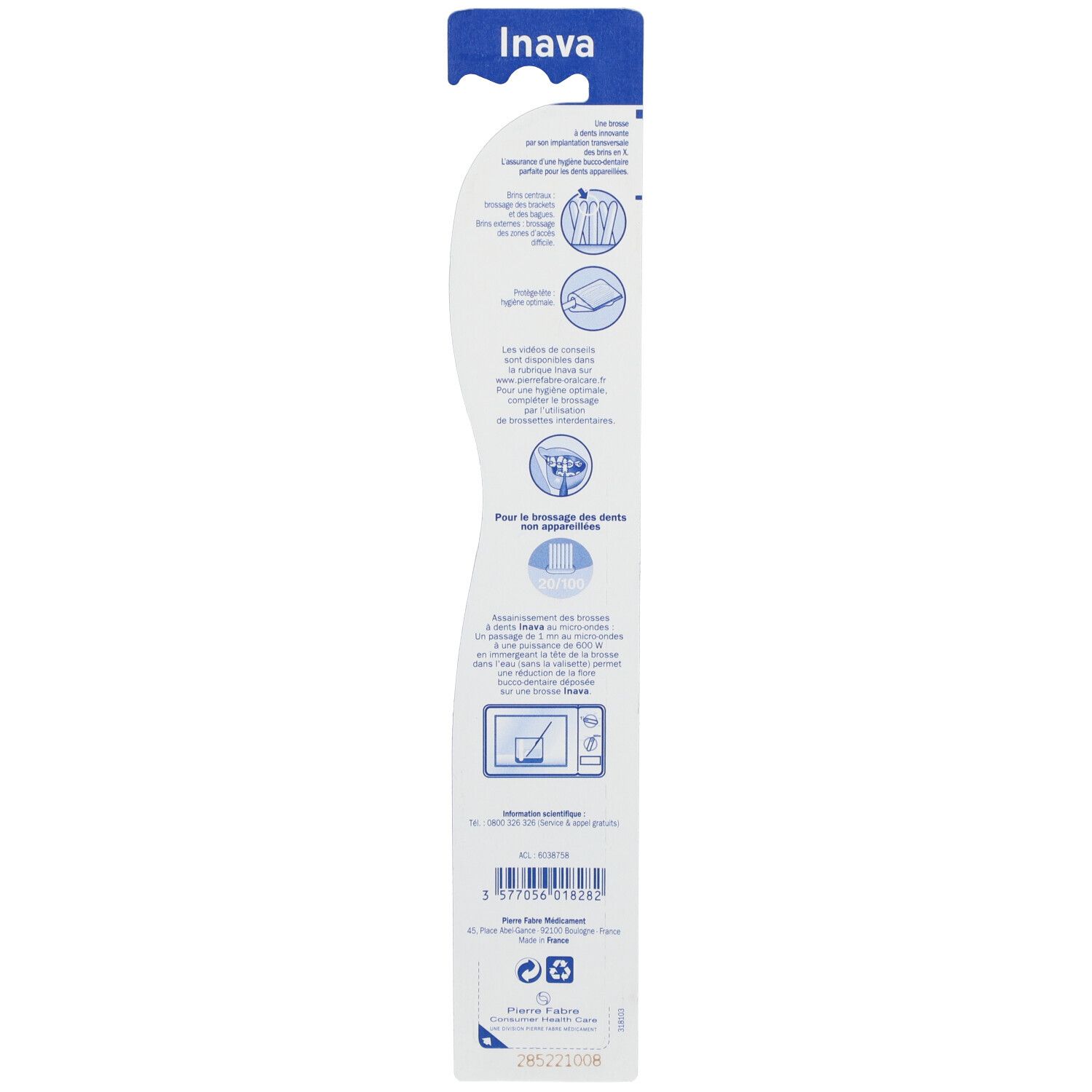 Inava Ortho-X Brosse à dents orthodontique medium