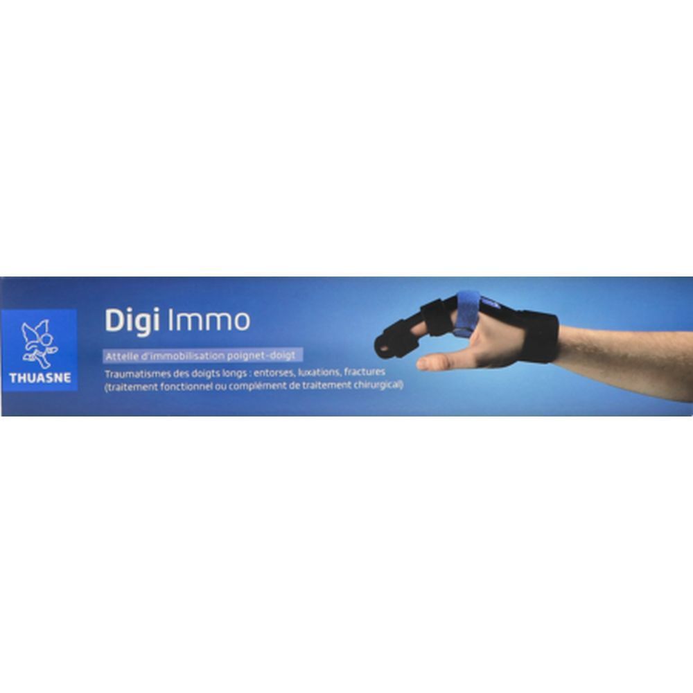 Attelle poignet-doigt Digi Immo, avec emballage. Logo THUASNE.