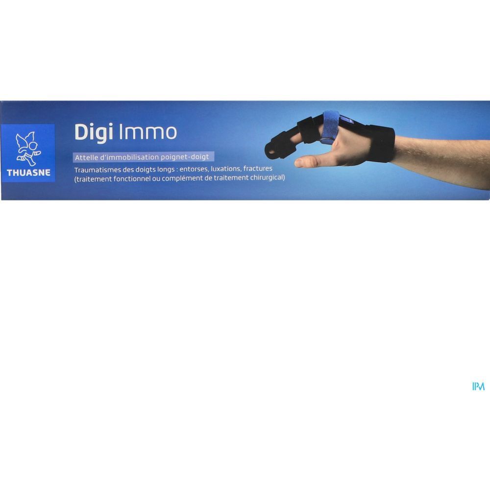 Attelle poignet-doigt Digi Immo avec emballage. Logo THUASNE.
